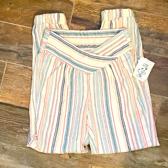 Striped Linen Joggers - Picture 2 of 7